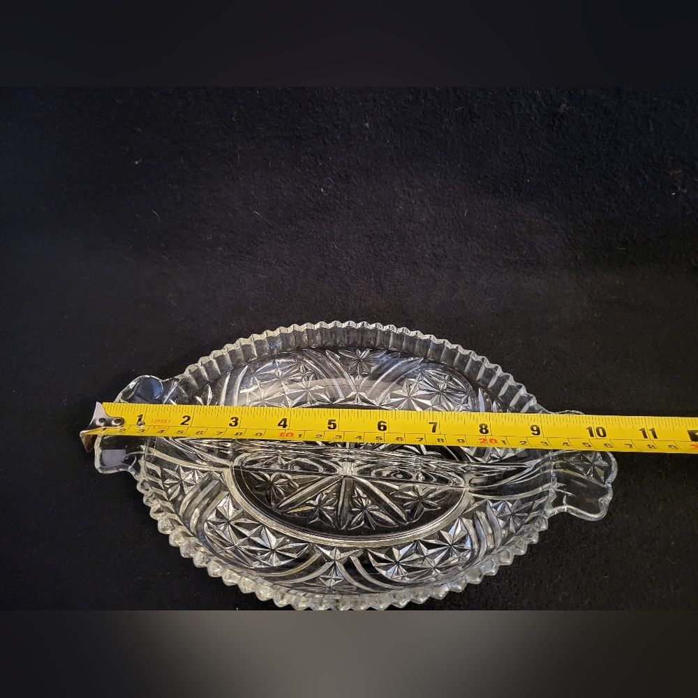 Vintage Anchor Hocking Stars and Bars relish dish - Picture 5 of 9